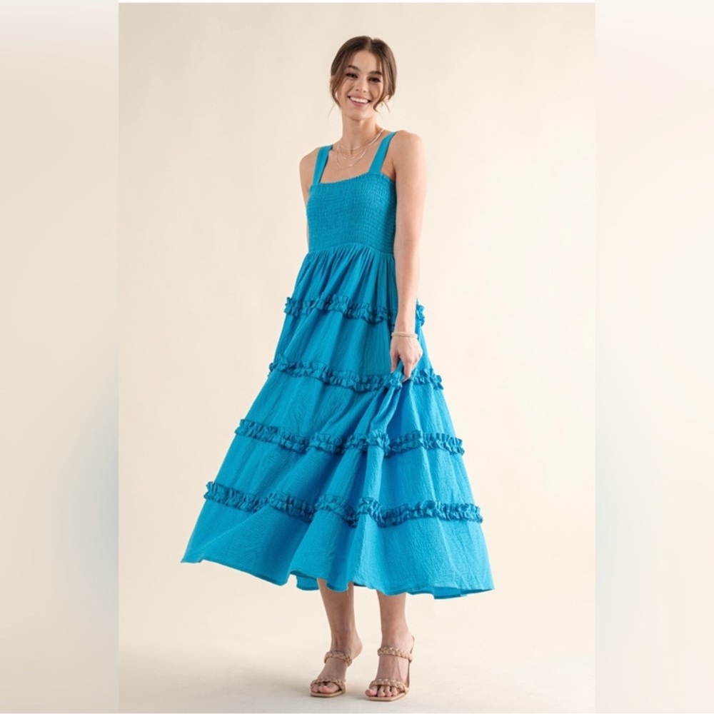 Just Me | Azul Maxi Dress In Teal